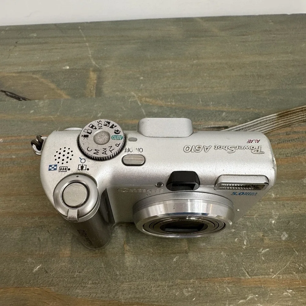 Canon PowerShot A610 Digital Camera Flip Screen 5.0MP Silver - Tested & Working!